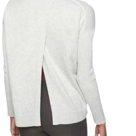 Athleta Highland Crossback Split Sweater Cream Winter White Size 291884 Size M - Picture 2 of 12